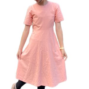S Peach Flair Dress - 01