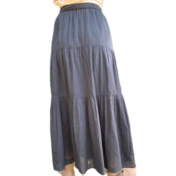 SOLD - S Black Linen Maxi Skirt - 16 - Image 4