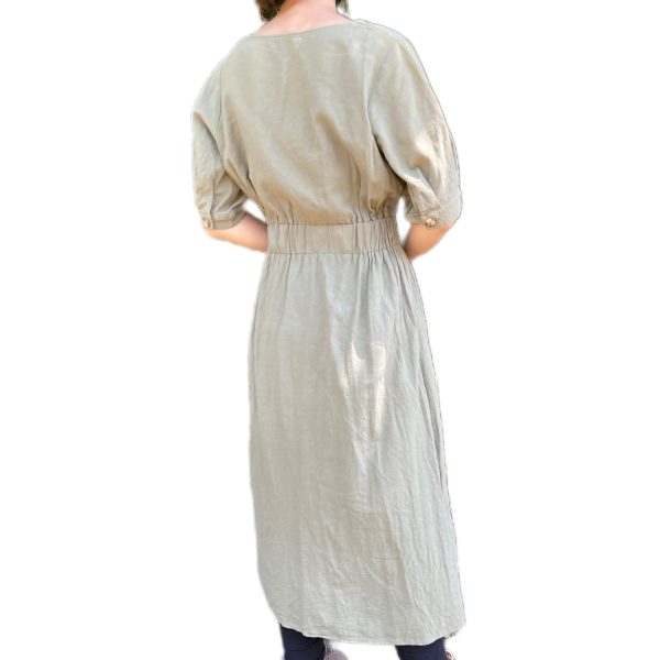 SOLD - S Flowing Mid Sleeve V-neck Dress - 19 - Image 2