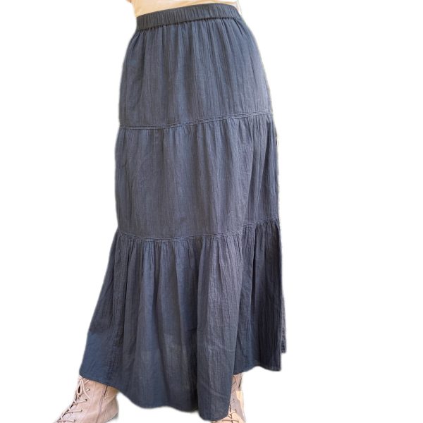 SOLD - S Black Linen Maxi Skirt - 16 - Image 2
